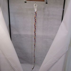Rainbow Braided Leather Belt 40”
